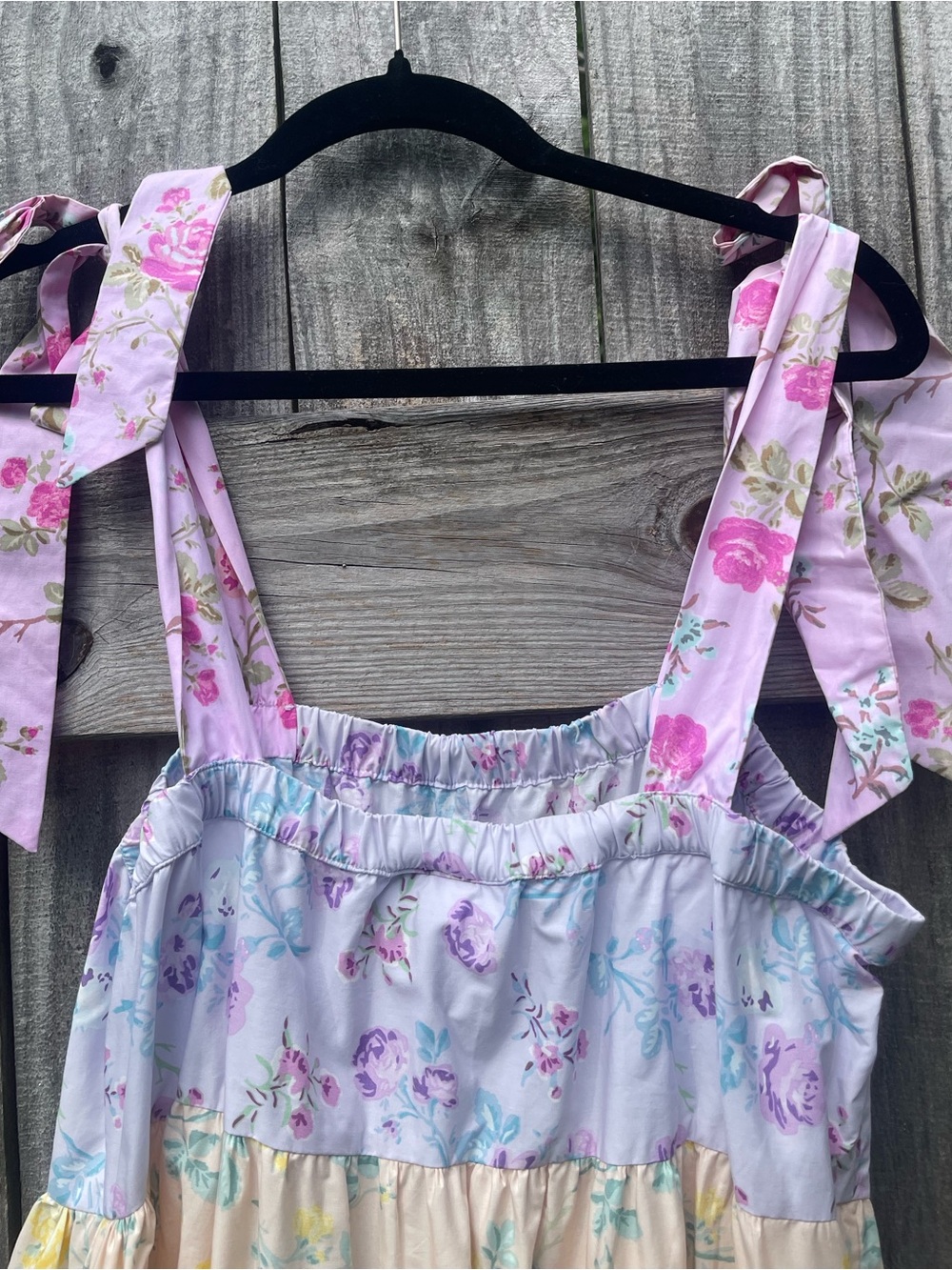 LoveShackFancy Target Pastel Tiered Floral Dress with Tie Straps Sz M - Picture 9 of 12